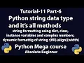 Python Easy Tutorial for absolute beginners - string data type and it s all methods part-6