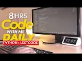 LIVE 8-Hour Python Coding Study With Me LeetCode HackerRank Pomodoro for Adult CS Students
