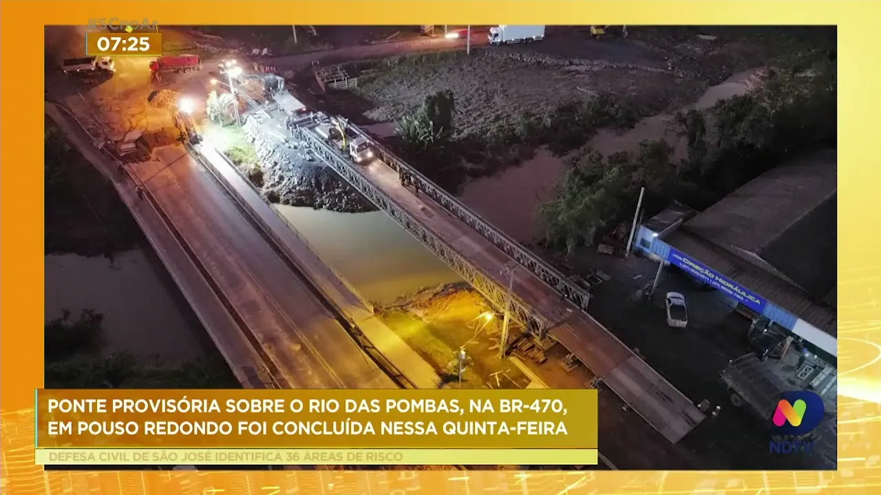 Pouso Redondo: Ponte provisória sobre o rio na BR-470 foi concluída nessa quinta-feira