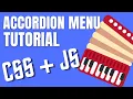 Collapsible Accordion Menu Tutorial - HTML CSS JS