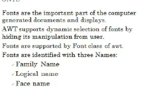 Fonts in java presentation