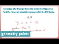 Geometry Points What are the Possible Measures for the Third Side of a Triangle