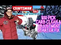 CRAFTSMAN 5HP 22 TECUMSEH ENGINE SNOW BLOWER THROWER SNOWBLOWER CARB CLEAN ADJUSTMENT STARTER FIX