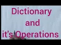 Dictionary and it s Operations Telugu Python Dictionary Operations Beginners B-Tech