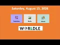 NY Times Games Worldle - Saturday August 15 2026