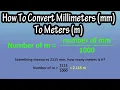 How To Convert Change The Number Of Millimeters mm To Meters m Explained - Formula For mm to m