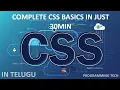 CSS BASICS IN JUST 30MIN WEB DEVELOPMENT TUTORIAL IN TELUGU PROGRAMMING TECH