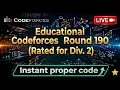 LIVE - Educational Codeforces Round 190 Div 2 FREE Solutions C CP