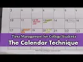 Time Management The Calendar Technique