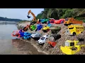 Lagu Menemukan mainan mobil balap, truk molen, excavator, tank baja, pesawat, bus telolet, kereta api.