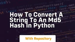 How to convert a string to an md5 hash in python