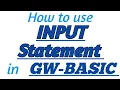 INPUT STATEMENT in GW-BASIC with Practical Example in GW-BASIC