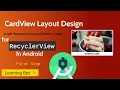 CardView in Android Design Singlerow Item Layout for RecyclerView