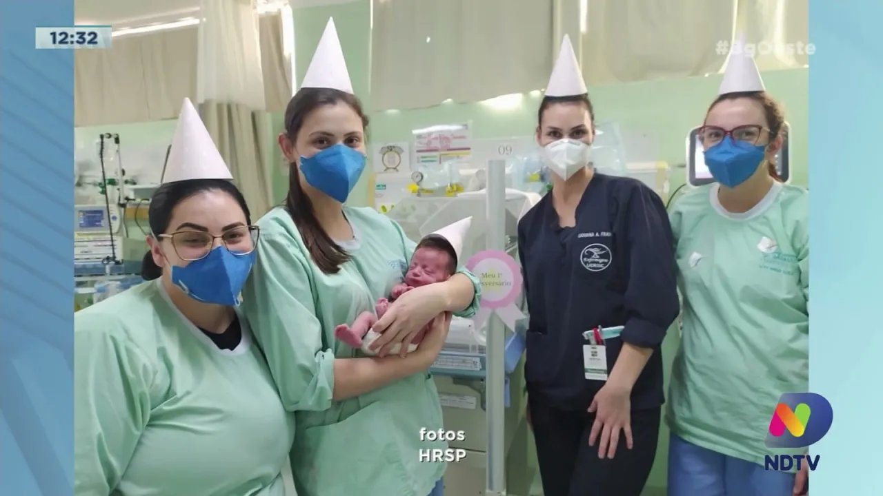 Xanxerê: após 32 dias internada na UTI neonatal, bebezinha finalmente recebe alta do HRSP