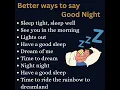 Other ways to say Good Night