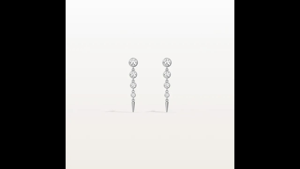 Graduated Bezel Set Lab-Grown Diamond Fringe Earrings in 14 Solid Gold/Platinum