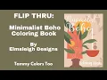 Flip Thru Minimalist Boho Coloring Book by Elmsleigh Designs
