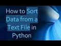 How to Sort Data from a Text File in Python