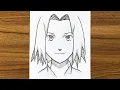 How to draw Sakura Haruno step by step Easy drawings for beginners Anime drawing step by step