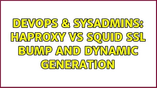 DevOps SysAdmins haproxy vs squid ssl bump and dynamic generation 2 Solutions