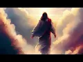 Painted Resurrected Jesus Christ Risen Walking Through Colorful Clouds On Easter 4K Christian Loop
