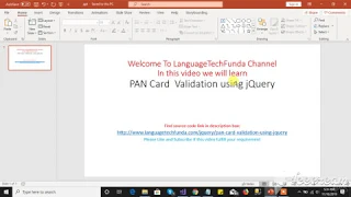 PAN Card Validation using jQuery