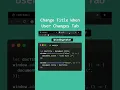 Change Tab Title with JavaScript