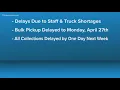 Newport News delays bulk trash pickup due to staffing and truck shortages