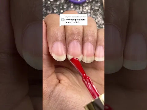 Red Polish on my Natural Nails ❤️💋  ilysmnails .com #nails #nailart #satisfying #nailtutorial