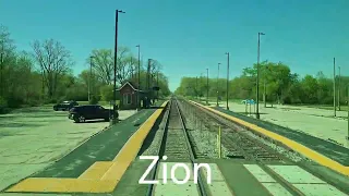 Full cab ride on Metra UP-N train from Kenosha to Chicago with announcements played