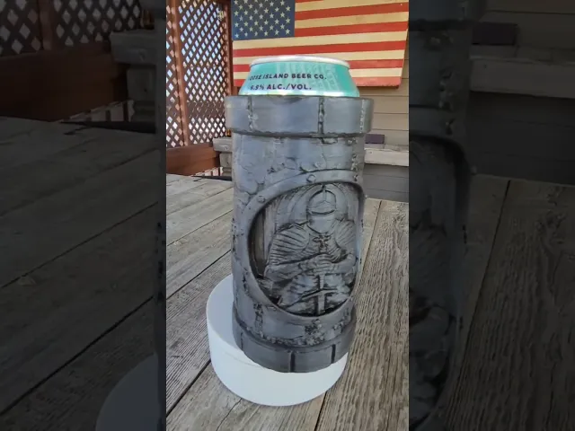Knight King's Throne Can Koozie - Tall Boy & 12 ounce video thumbnail