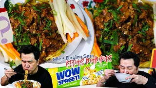 WOW !! MIE SPAGHETTI  DAGING SAPI PEDAS INI MEMANG LUAR BIASA !!