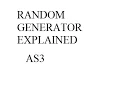 Random Number Explained Flash AS3