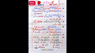 Hazrat Muhammad Saw General Information About Holy Prophet Hazrat Muhammad PBUH In Urdu Islamic GK  Hazrat Muhammad Saw General Information About Holy Prophet Hazrat Muhammad PBUH In Urdu Islamic GK