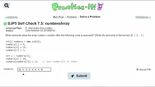 Java Practice It Self-Check 7 5 numbersArray arrays array mystery array basics