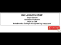 CS368 PHP ARRAYS PART 1
