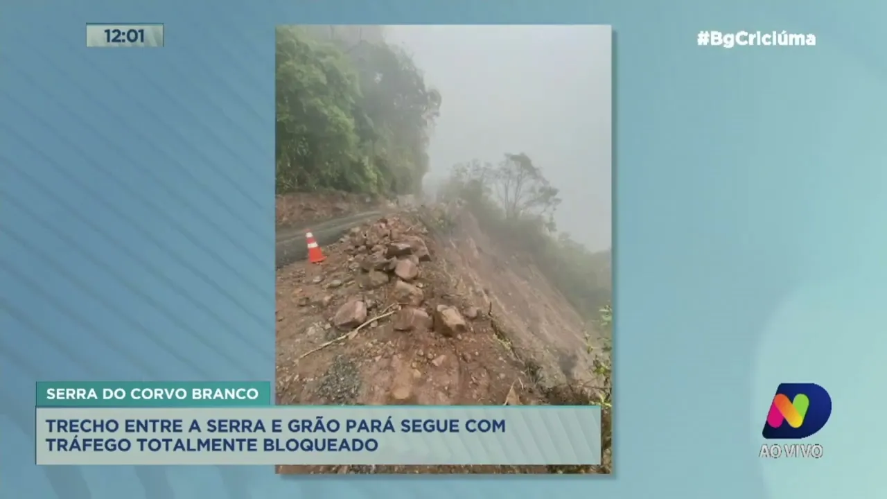 Trecho na Serra do Corvo Branco segue bloqueado