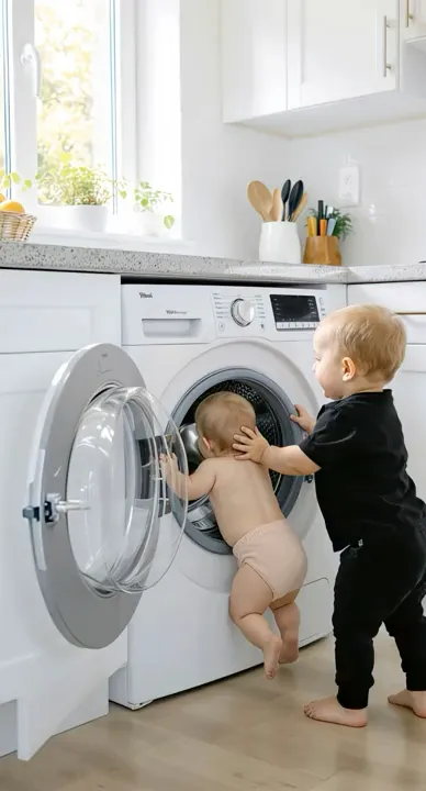 Hero Dog Rescues Baby From Stuck Washing Machine!