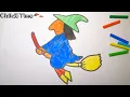 Witch coloring for Kids Child Time Art