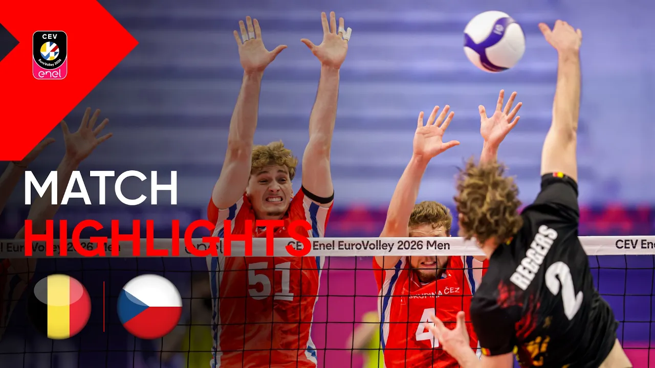 Highlights | BELGIUM vs. CZECHIA | CEV Enel EuroVolley 2026 Men | Eight Finals