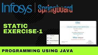 Static Exercise 1 Programming Using Java Infosys Springboard