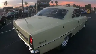 The Cars and Trucks of Tuxies Drive-In Mouthy Cruise Night A nasty Nova shows up looking for a race