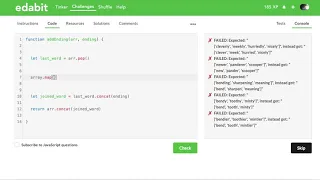 Edabit Code Challenges in JavaScript - Negate Array of Numbers Add to Ending of Words in Array