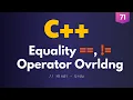 71 - Equality and Inequality Operator Overloading in C Urdu Hindi