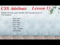 HTML CSS full course HTML CSS Tutorial Lesson 33 - CSS Attribute LearnWebDesign with Google