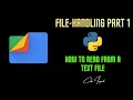 Python File Lecture 01 How to Open and Read a file using python File Handling