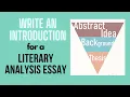 Write an Introduction for a Literary Analysis Essay