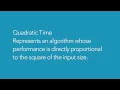 Quadratic Time Complexity - O n 2