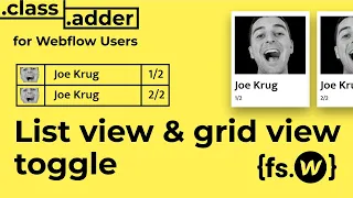 Change views with a toggle Class Adder for Webflow Interactions