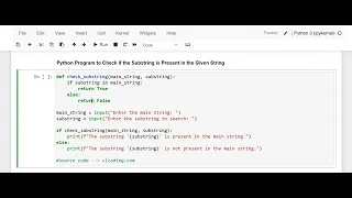 Day 76 Python Program to Check if the Substring is Present in the Given String